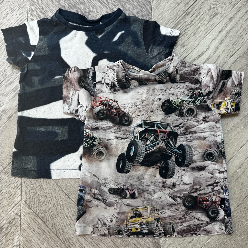 Molo Graphic T-Shirt Set - Gray and Yellow